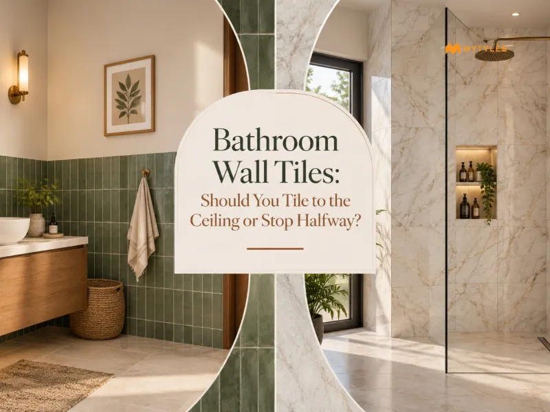 Bathroom Wall Tiles: Tile to the Ceiling or Stop Halfway?