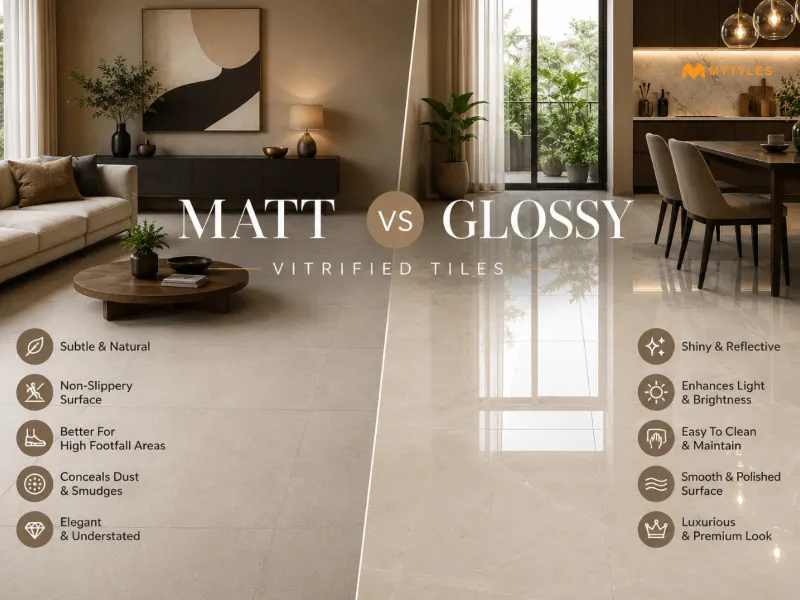 Matt vs Glossy Vitrified Tiles: Which Finish to Choose?
