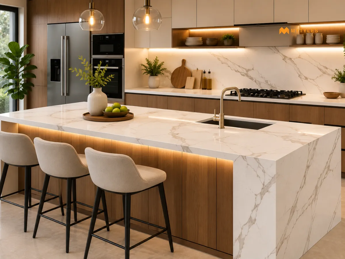 Marble-Look Kitchen Countertops for Understated Luxury