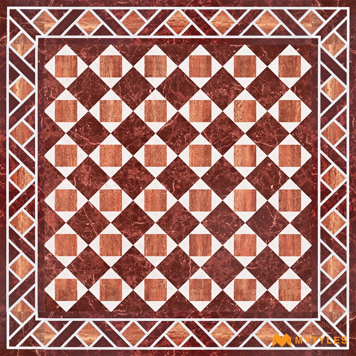 Red Checked Carpet Tile | Ruby Lattice