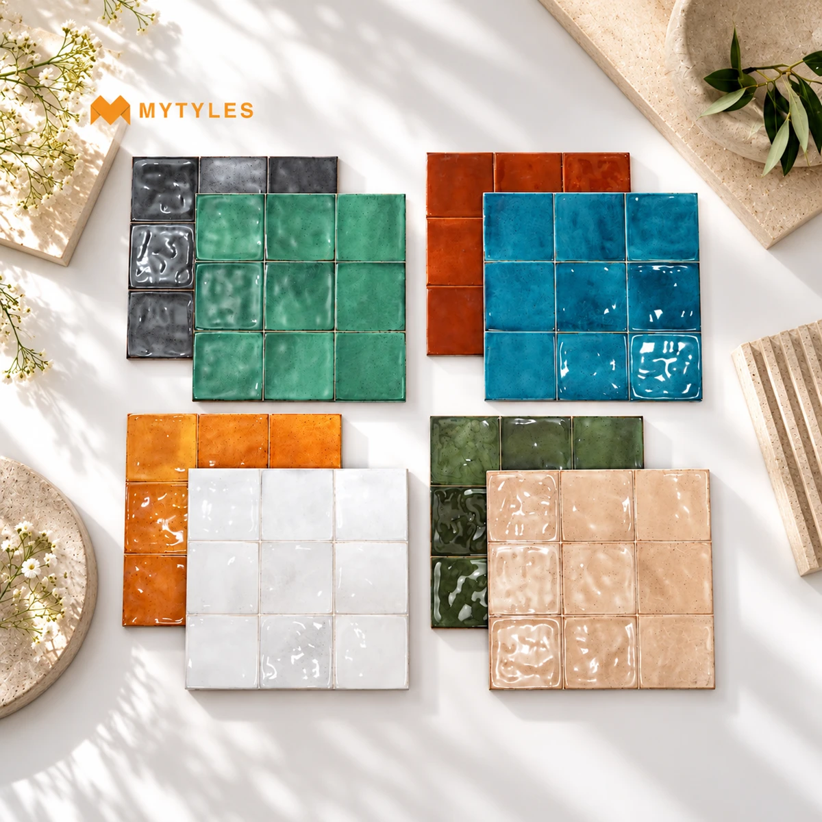 Colourful Square Subway Tile | Glazed Mosaic Charm