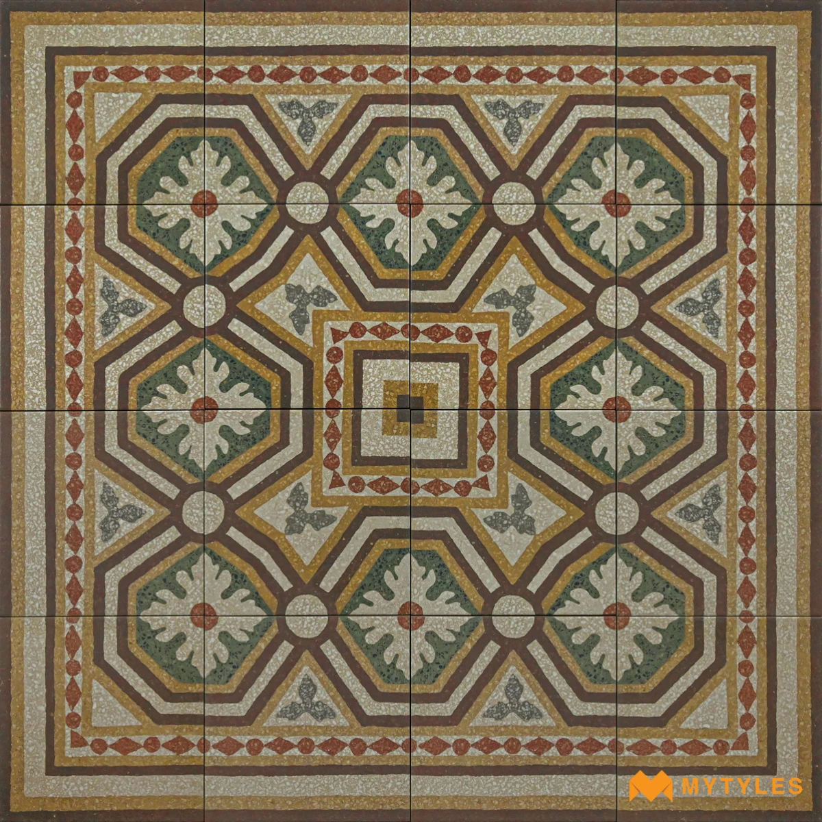 Moroccan Carpet Tile | Olive Medallion