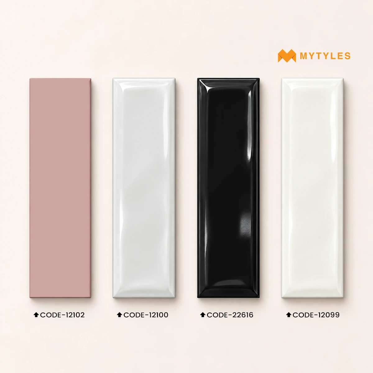 Pink, White & Black Subway Tile | Blush Noir Metro