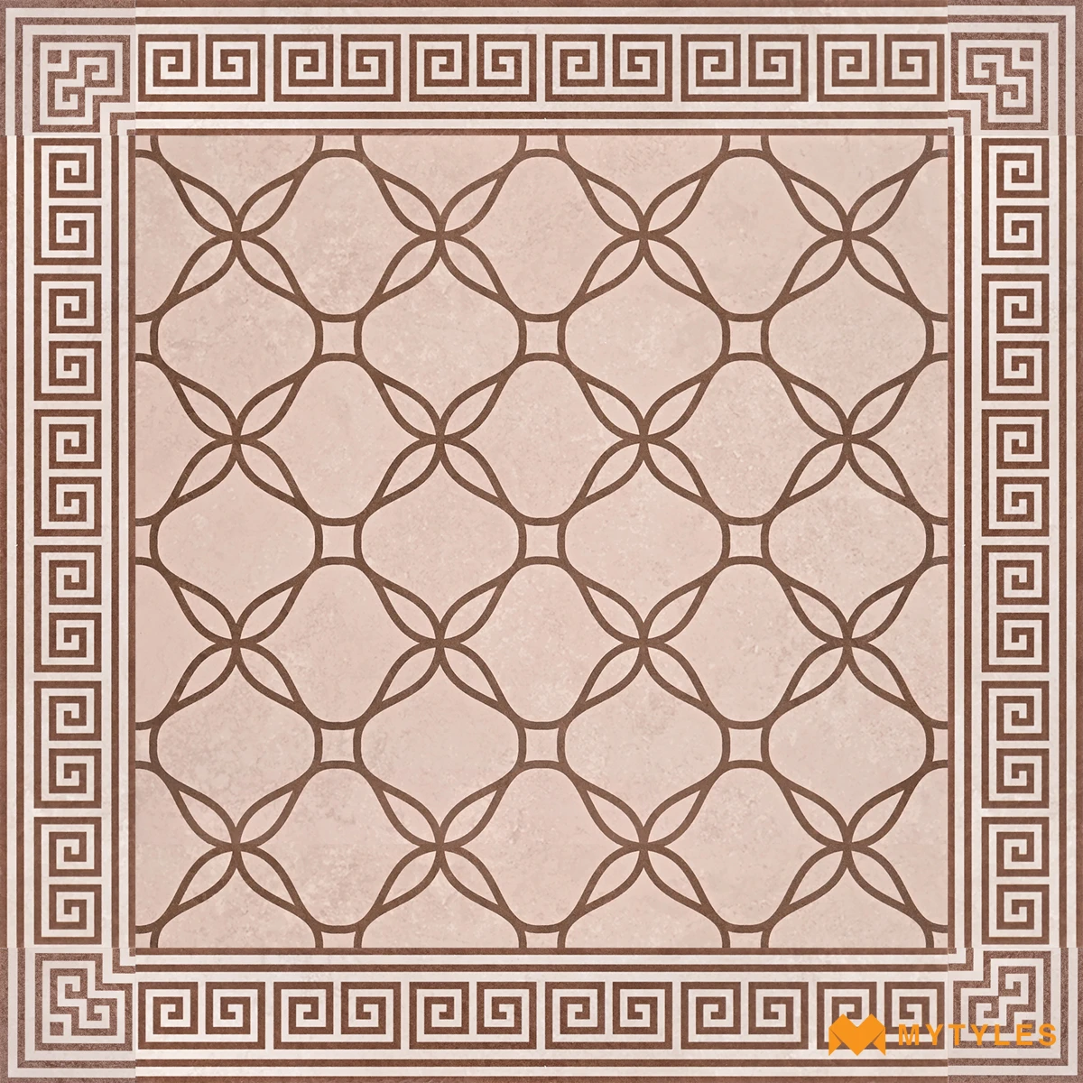 Beige Ogee Carpet Tile | Grecian Loop