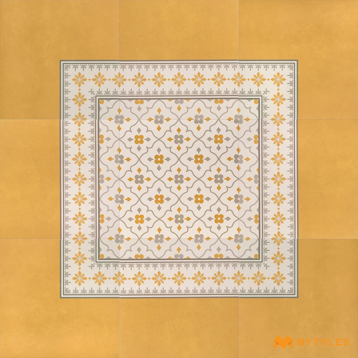 Yellow Floral Carpet Tile | Golden Petal