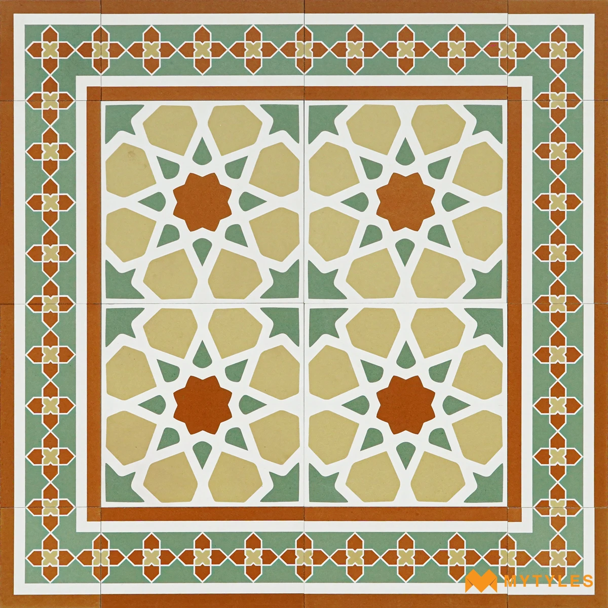 Yellow Geometric Carpet Tile | Sage Rosette