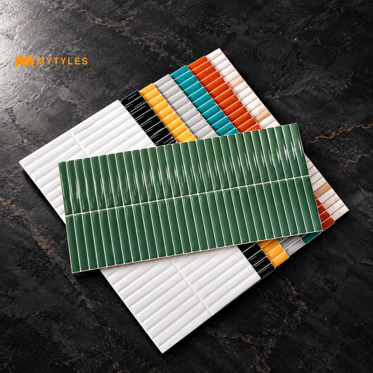 Forest Green Fluted Tile | Emerald Reed