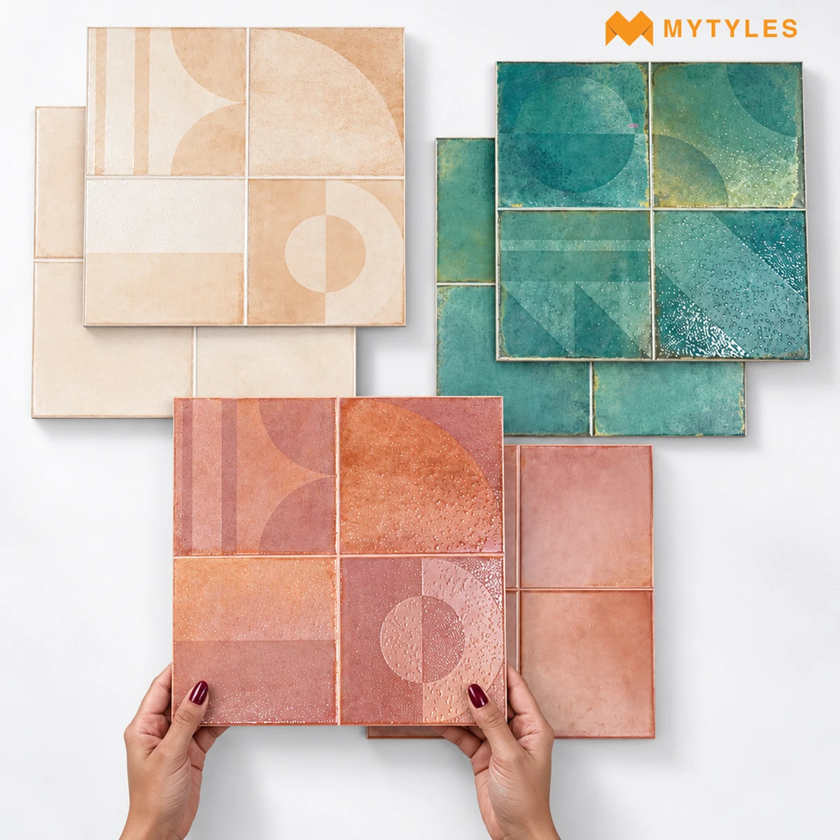 Abstract Geometric Subway Tile | Curved Colour Harmony