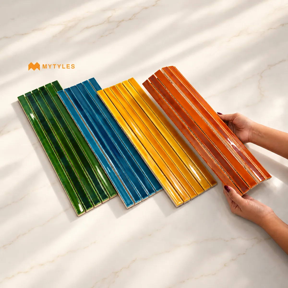 Colourful Kitkat Subway Tile | Vibrant Linear Rhythm | MyTyles