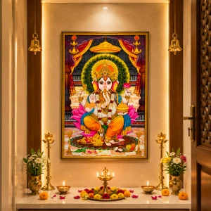 undefined-Vitrified Ganesha Poster Wall Tile Code23508 (600x900mm, Glossy)