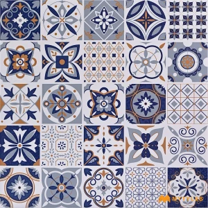 Lattice Star Blue Moroccan Tile Code38799