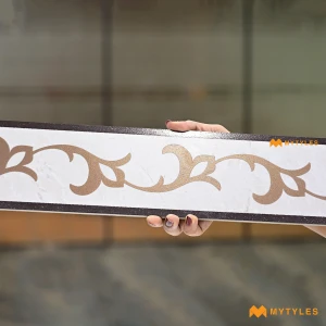 Cream Rolling Vine Border Tile Code39825 