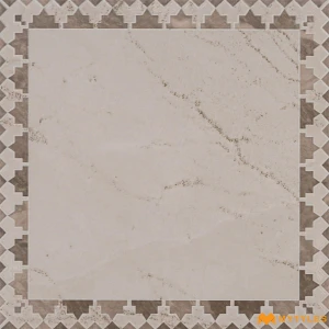undefined-Decorative Bordered Beige Luster Ceramic Moroccan Tile Code40700 300x300mm 10Pc