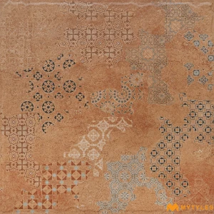 undefined-Vitrified Brown Digital Parking Floor and Wall Tile Code38390 (400x400mm, Matt)
