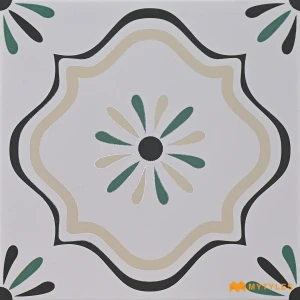undefined-Sand Flower White Carving Matt Vitrified Moroccan Tile Code39164 300x300mm