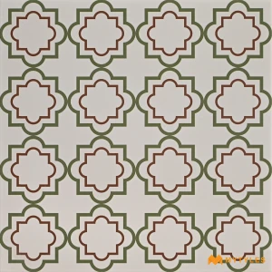 undefined-Cream Quatrefoil Trellis Matt Vitrified Moroccan Tile Code39176 300x300mm