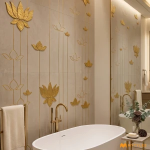 Gold Lotus Mural Code38771