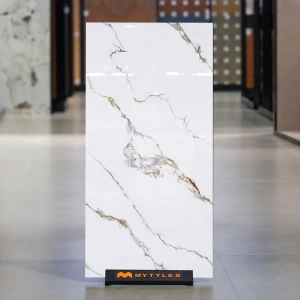 undefined-Calacatta Vagli Oro White Marble Look Vitrified Tile Code38200