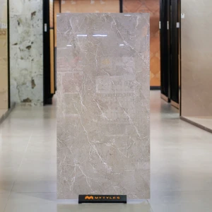 undefined-Tundra Grey Marble Look Vitrified Slab Tile Code37561