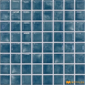 undefined-Blue Swimming Pool Mosaic Floor and Wall Tile Code38521 (200x200mm, Luster Gloss)