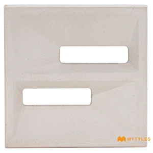 undefined-Offset Dual Slot White Concrete Jali Code39991 200x200x60mm 5Pc