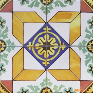 undefined-Vitrified Yellow Moroccan Floor and Wall Tile Code38604 (200x200mm, Luster)