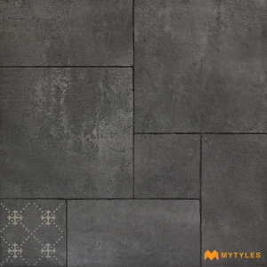 Ashlar Black Modular Tile Code38809