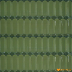 Basil Green Capsule Glossy Ceramic Wall Tile Code40284