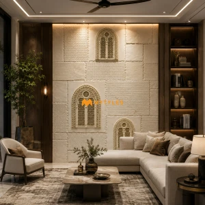undefined-Royal Arch Window Mural Code37683 (1200x2400mm, Stone)