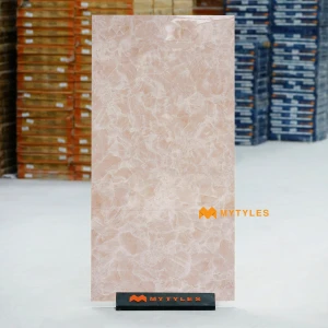 undefined-Chalk Pink Glossy Vitrified Marble Tile Code38075 600x1200mm 2Pc