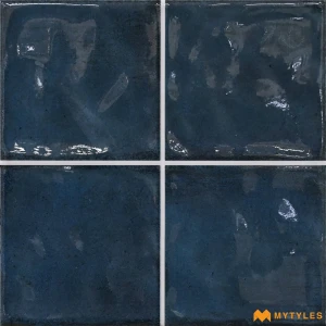 undefined-Vitrified Blue Subway Floor and Wall Tile Code38530 (200x200mm, Luster Gloss)