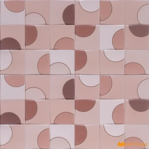 undefined-Abstract Arch Pink Satin Ceramic Wall Tile Code40204HL5 300x600mm 5Pc Pack