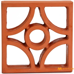 undefined-Siena Orbit Terracotta Concrete Jali Code39982 200x200x60mm 5Pc