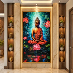 undefined-Blue Buddha Poster Wall Tile Code35305 (4x6 Feet, Glossy)