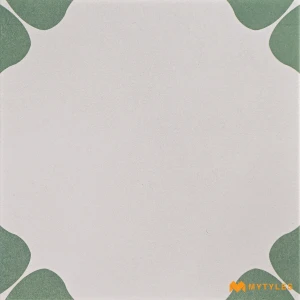 undefined-Off White Sage Clover Matt Vitrified Moroccan Tile Code39166 300x300mm