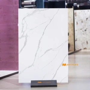 undefined-Olympian White Marble Look Vitrified Slab Tile Code37107