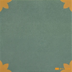 undefined-Green Mustard Quatrefoil Matt Vitrified Moroccan Tile Code39182 300x300mm