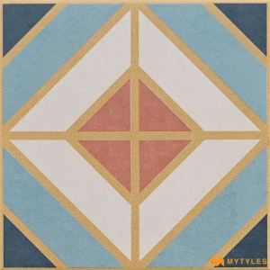 undefined-Vitrified Blue Moroccan Floor and Wall Tile Code38629 (200x200mm, Matt)