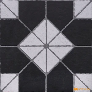 undefined-Vitrified Black Digital Parking Floor and Wall Tile Code38371 (400x400mm, Matt)