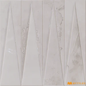 White Glaze Prism Geometric Wall Tile Code39427