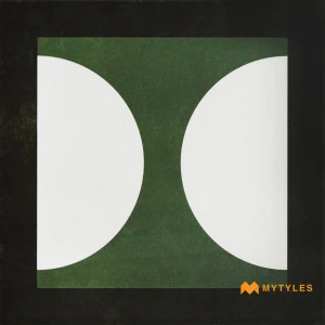 undefined-Midnight Black Green Matt Ceramic Moroccan Tile Code39781 300x300mm 11Pc