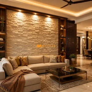 undefined-Natural Stone Wall Cladding Code16434 (145x600mm, Stone) - Teak Rock
