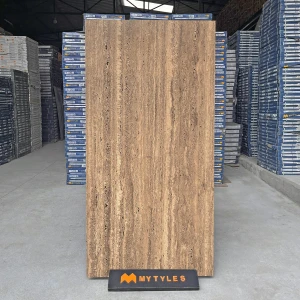 undefined-Striated Brown Matt Vitrified Travertine Tile Code40374 600x1200mm 2Pc Pack