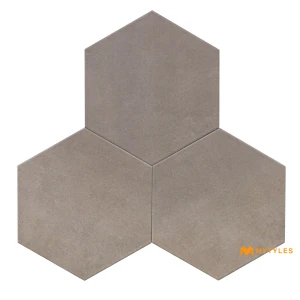 undefined-Vitrified Gray Hexagon Floor and Wall Tile Code39089 (220x255mm, Matt)