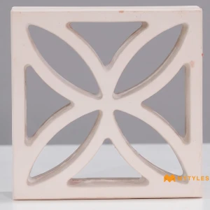 undefined-Earthen Clover White Concrete Jali Code39985 200x200x60mm 5Pc