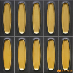 undefined-Black Ochre Gold Metallic Ceramic Wall Tile Code38980 300x300mm