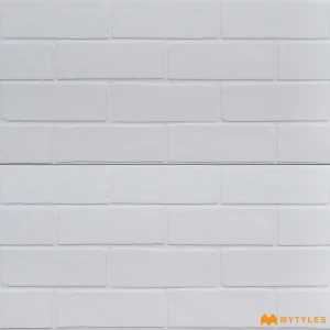 undefined-Brooklin Brick White Satin Ceramic Brick Wall Tile Code40205 300x600mm 5Pc Pack