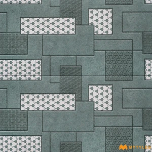 undefined-Green Matrix Weave Satin Ceramic Wall Tile Code40183HL2 300x600mm 5Pc Pack