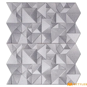 undefined-Origami Grey Triangle Ceramic Elevation Wall Tile Code39870 300x550mm 4Pc