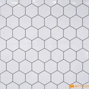 undefined-Nordic White Glossy Ceramic Geometric Wall Tile Code39594 300x600mm 6Pc
